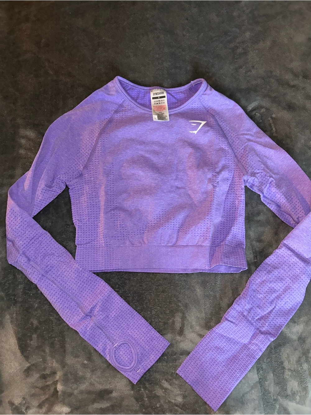Gymshark Purple Seamless Long-Sleeve Crop Top